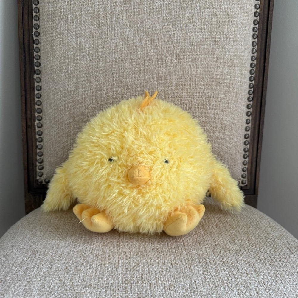 Pottery Barn Kids Easter fluffy yellow chick plush reversible to an egg